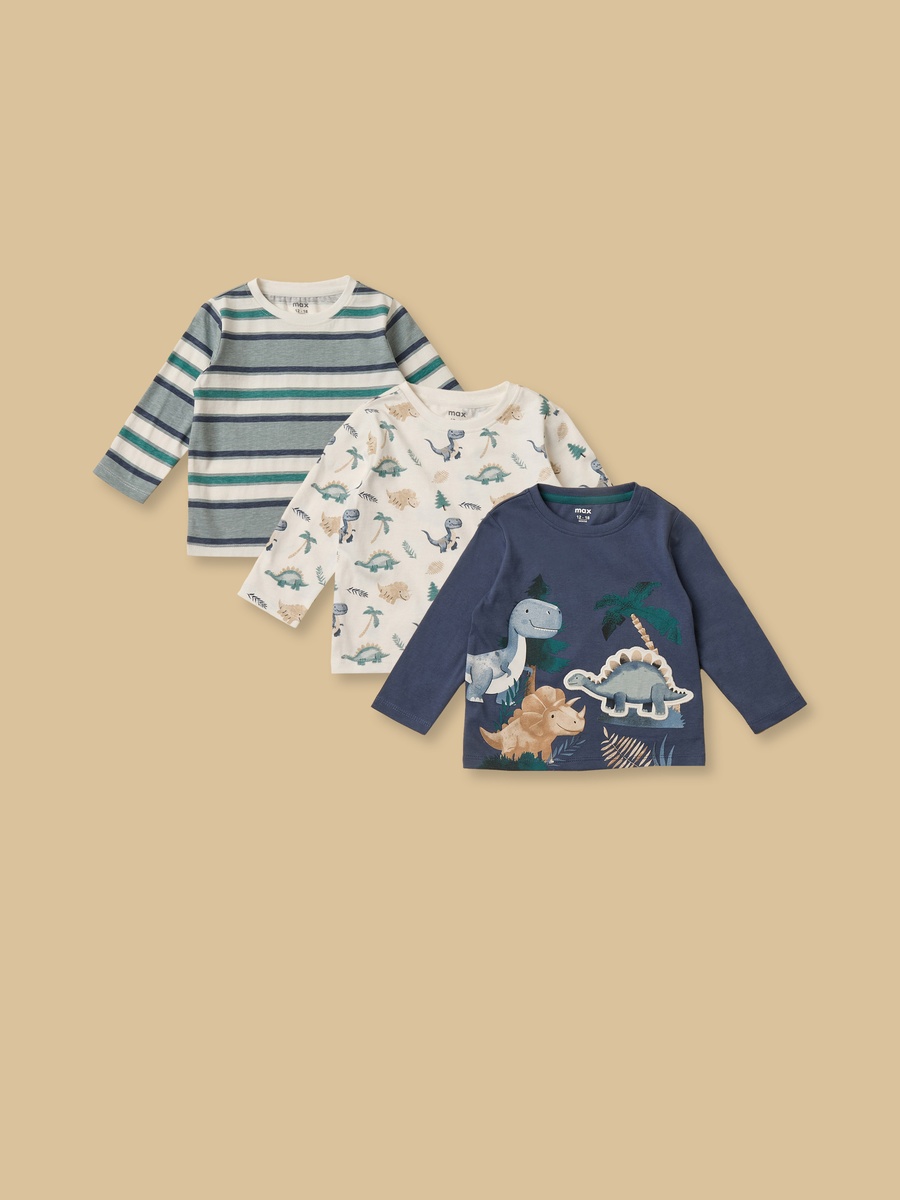 Pack of 3 - Dinosaur Print T-Shirt