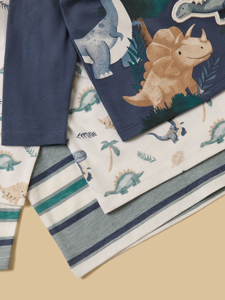 Pack of 3 - Dinosaur Print T-Shirt