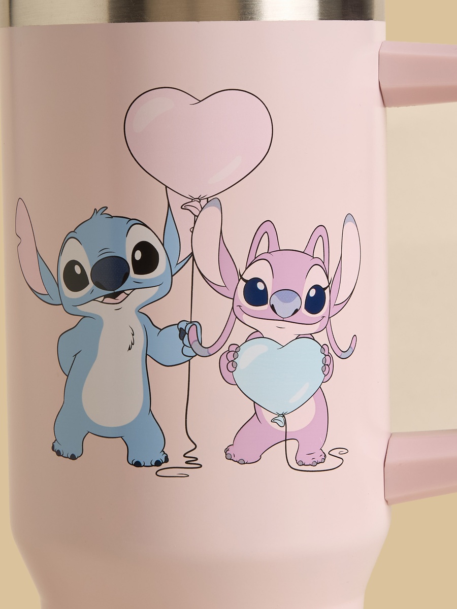 Stitch and Angel Print Vacuum Flask with Handle - 1.1 L