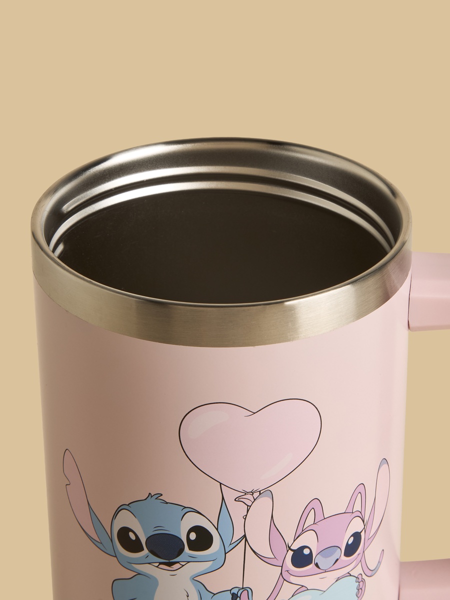 Stitch and Angel Print Vacuum Flask with Handle - 1.1 L