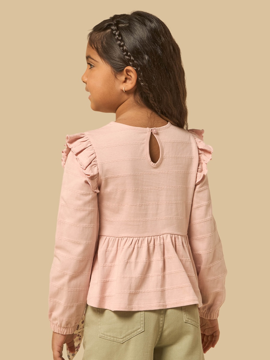 Schiffli Textured Peplum Top