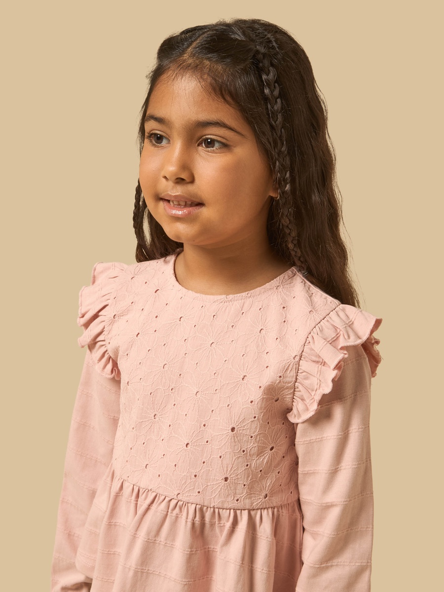 Schiffli Textured Peplum Top