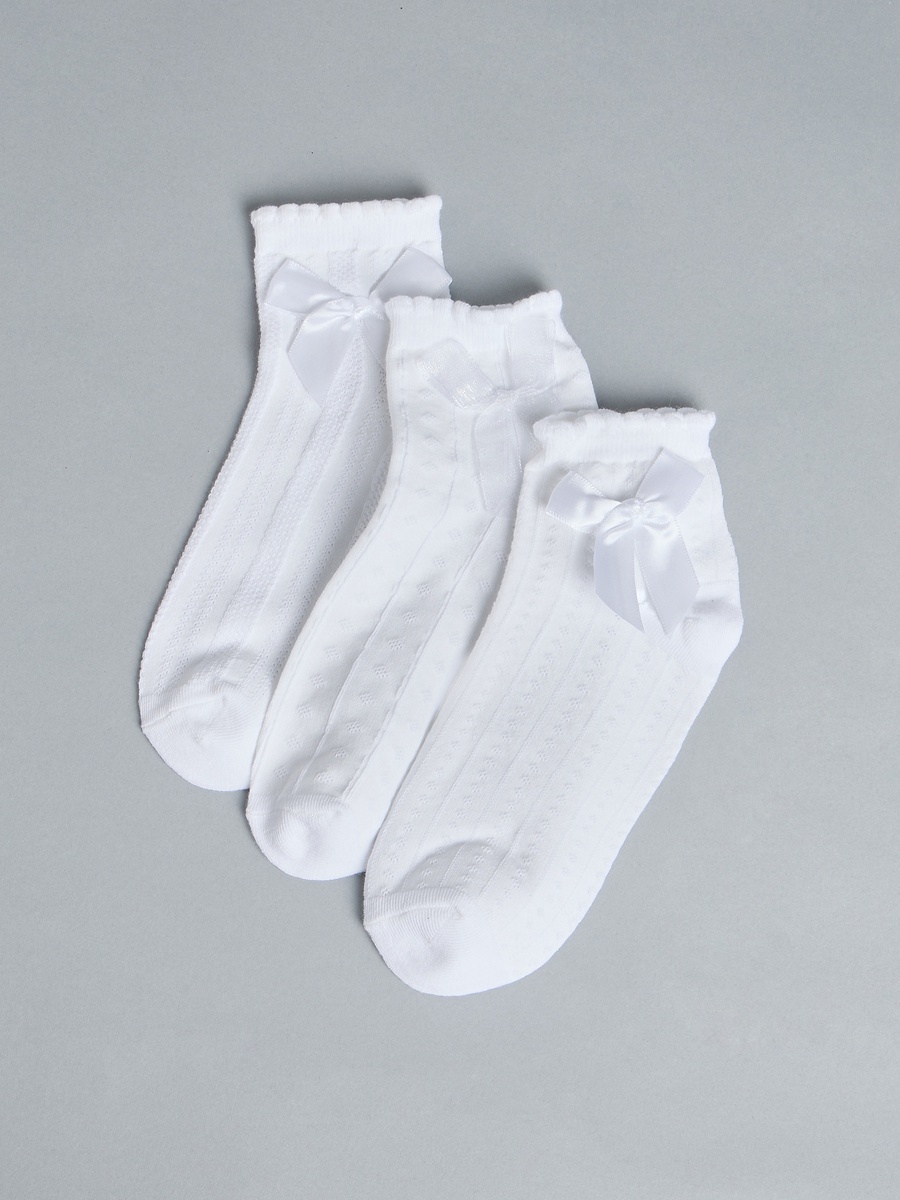 Pack of 3 - Bow Accent Ankle Length Socks