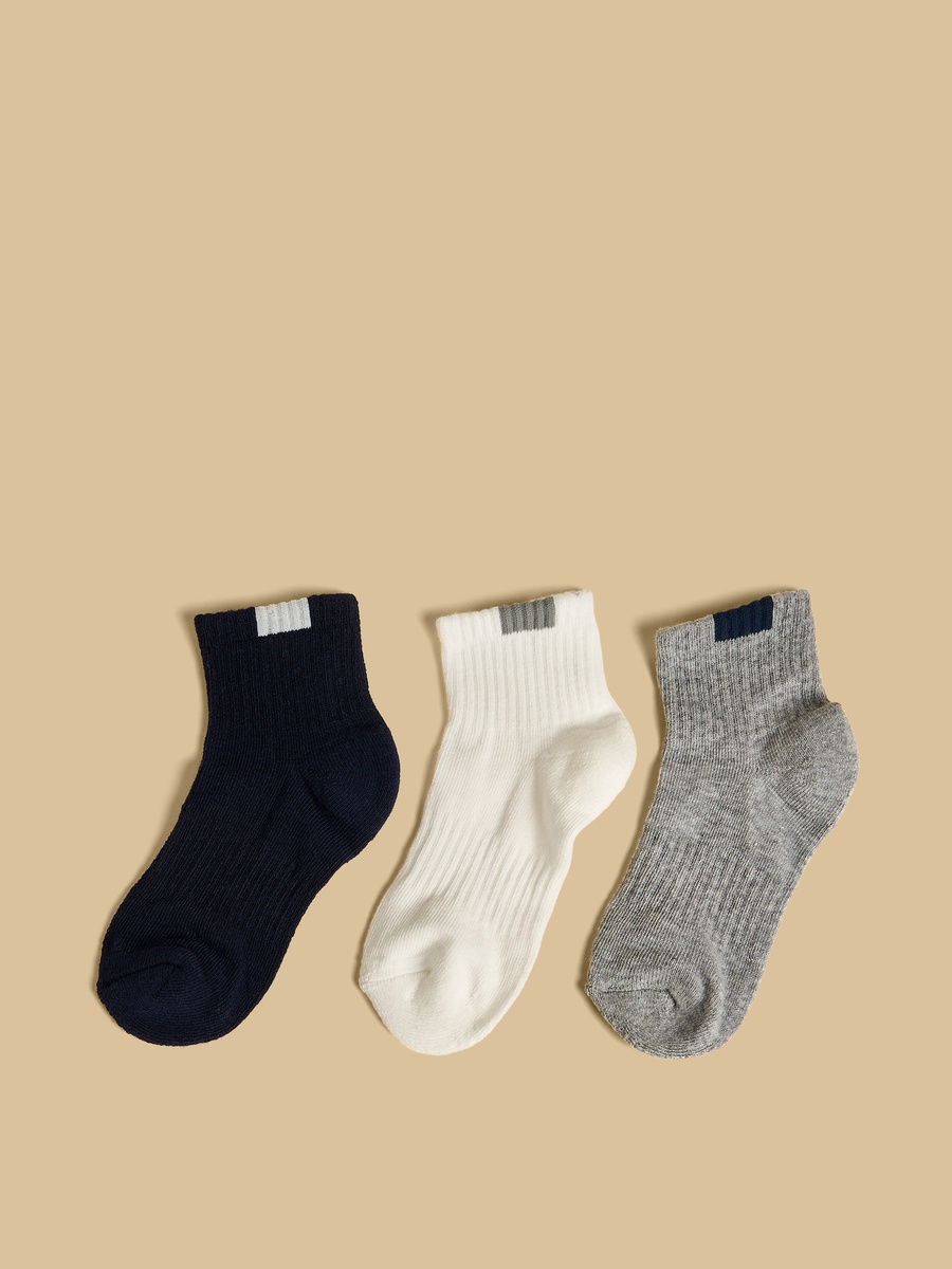 Pack of 3 - Ribbed Ankle Length Sports Socks