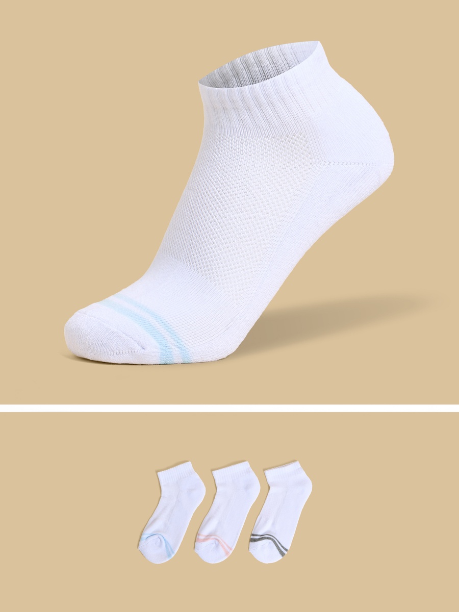 Pack of 3 - Textured Ankle Length Sports Socks