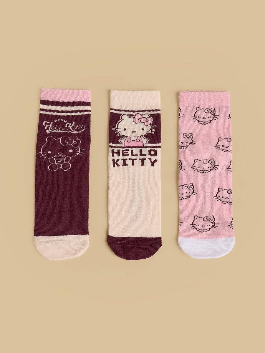 Pack of 3 - Hello Kitty Print Ankle Length Socks