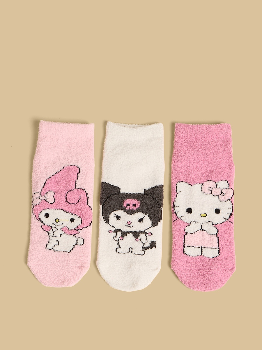 Pack of 3 - Hello Kitty Print Anti-Skid Ankle Length Socks