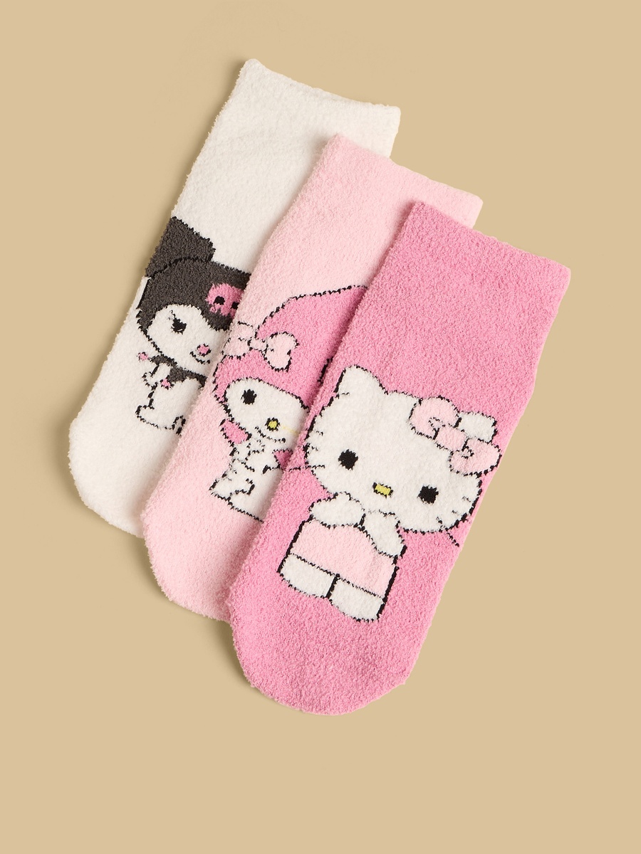 Pack of 3 - Hello Kitty Print Anti-Skid Ankle Length Socks