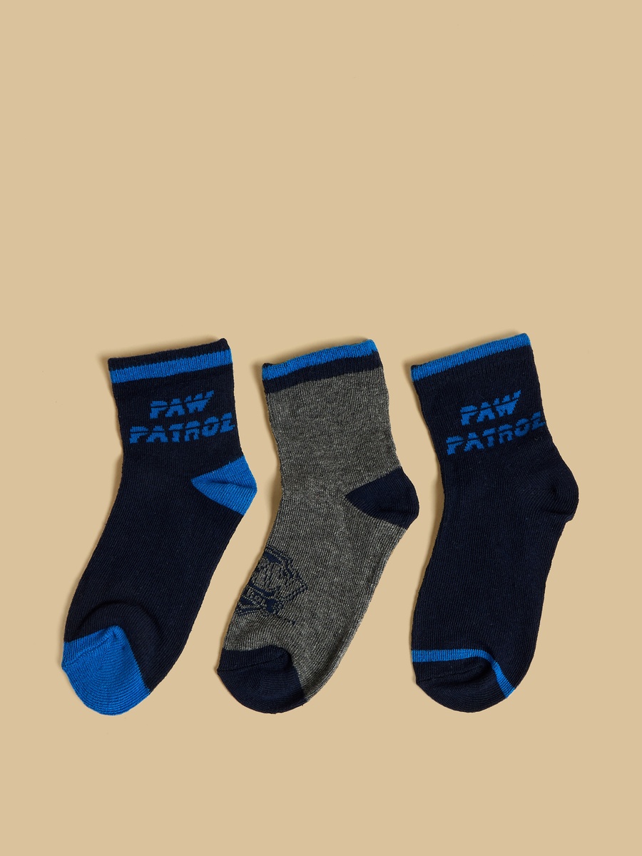 Pack of 3 - PAW Patrol Print Ankle Length Socks