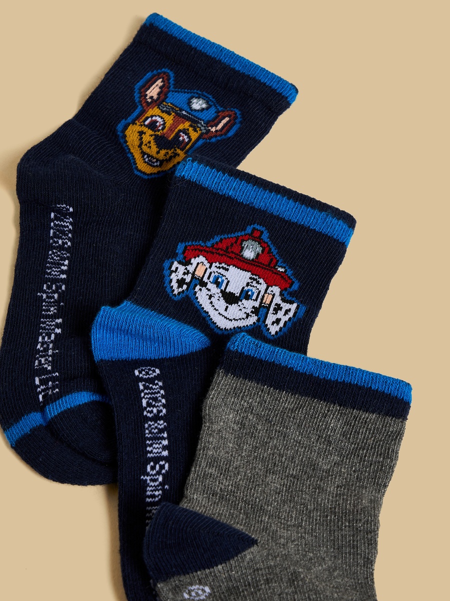 Pack of 3 - PAW Patrol Print Ankle Length Socks