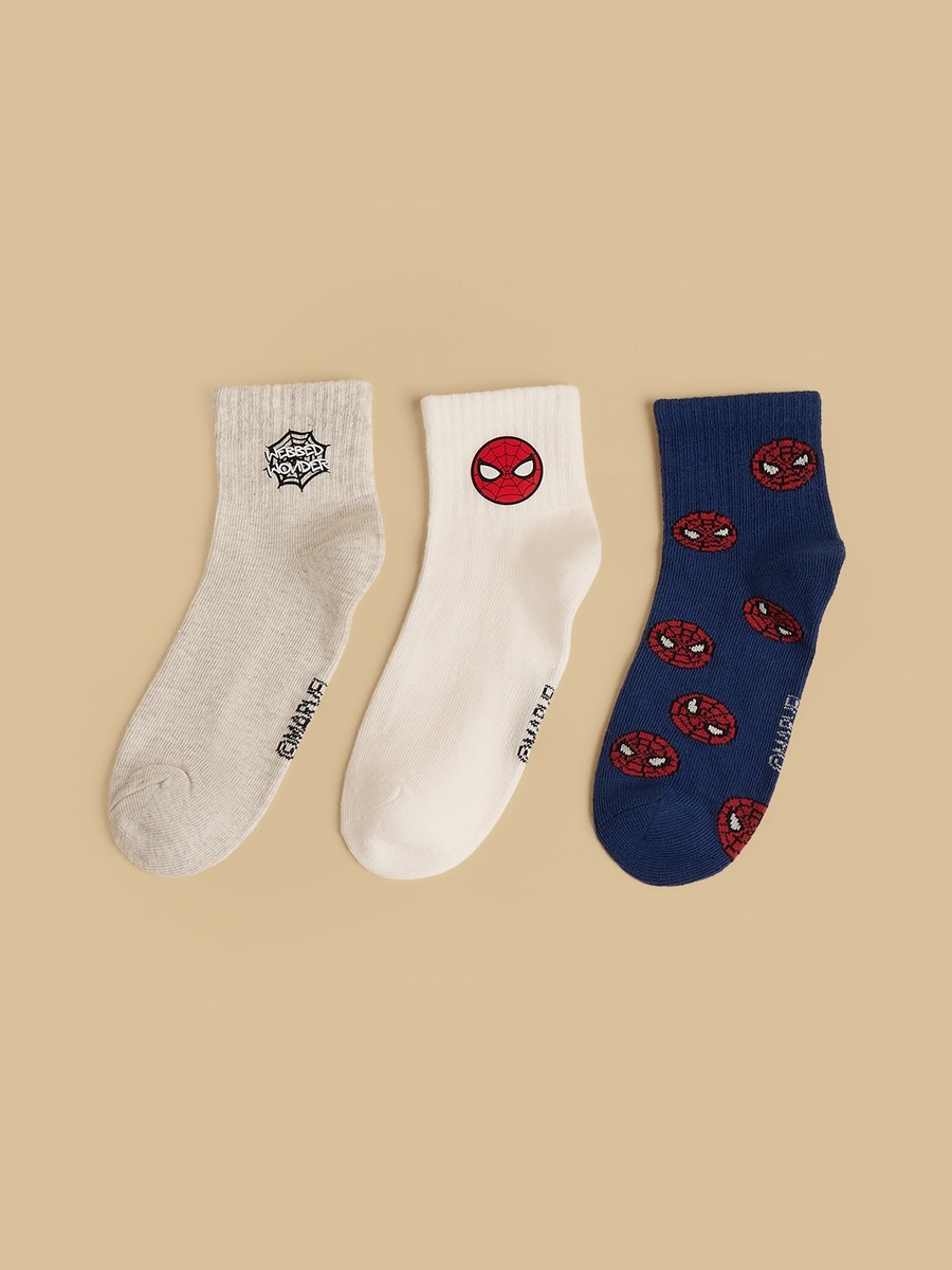 Pack of 3 - Spider-Man Print School Socks