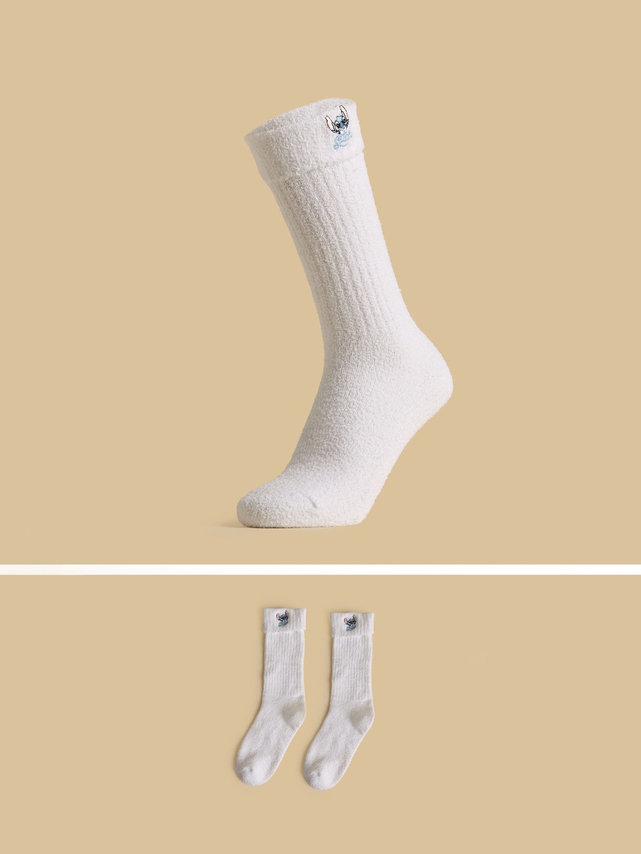 Stitch Embroidered Crew Length Socks