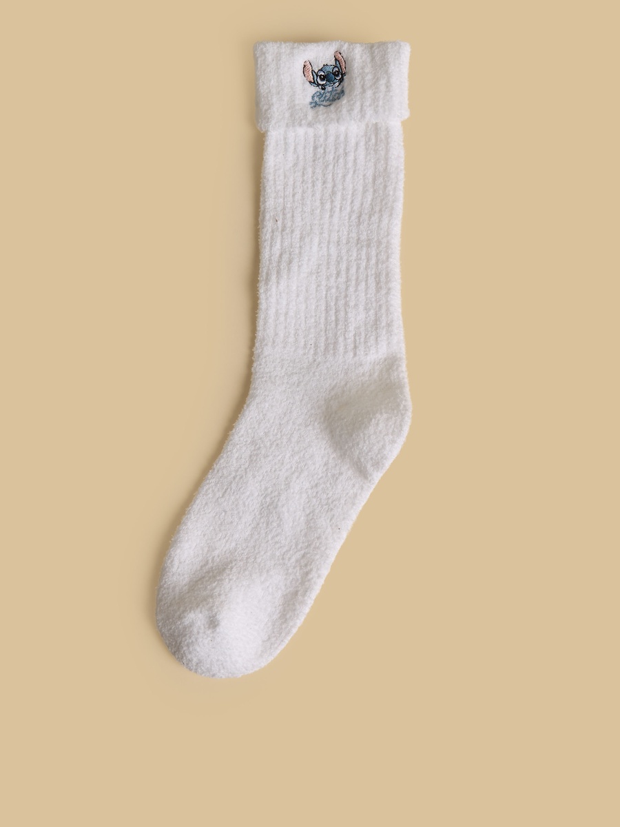 Stitch Embroidered Crew Length Socks