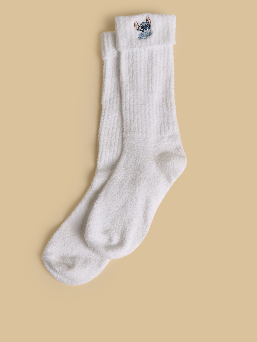 Stitch Embroidered Crew Length Socks