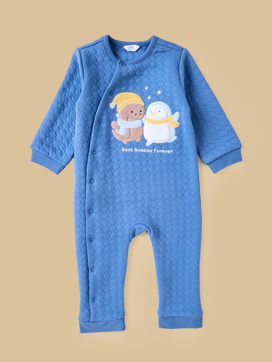 Penguin Applique Quilted Sleepsuit with Cap