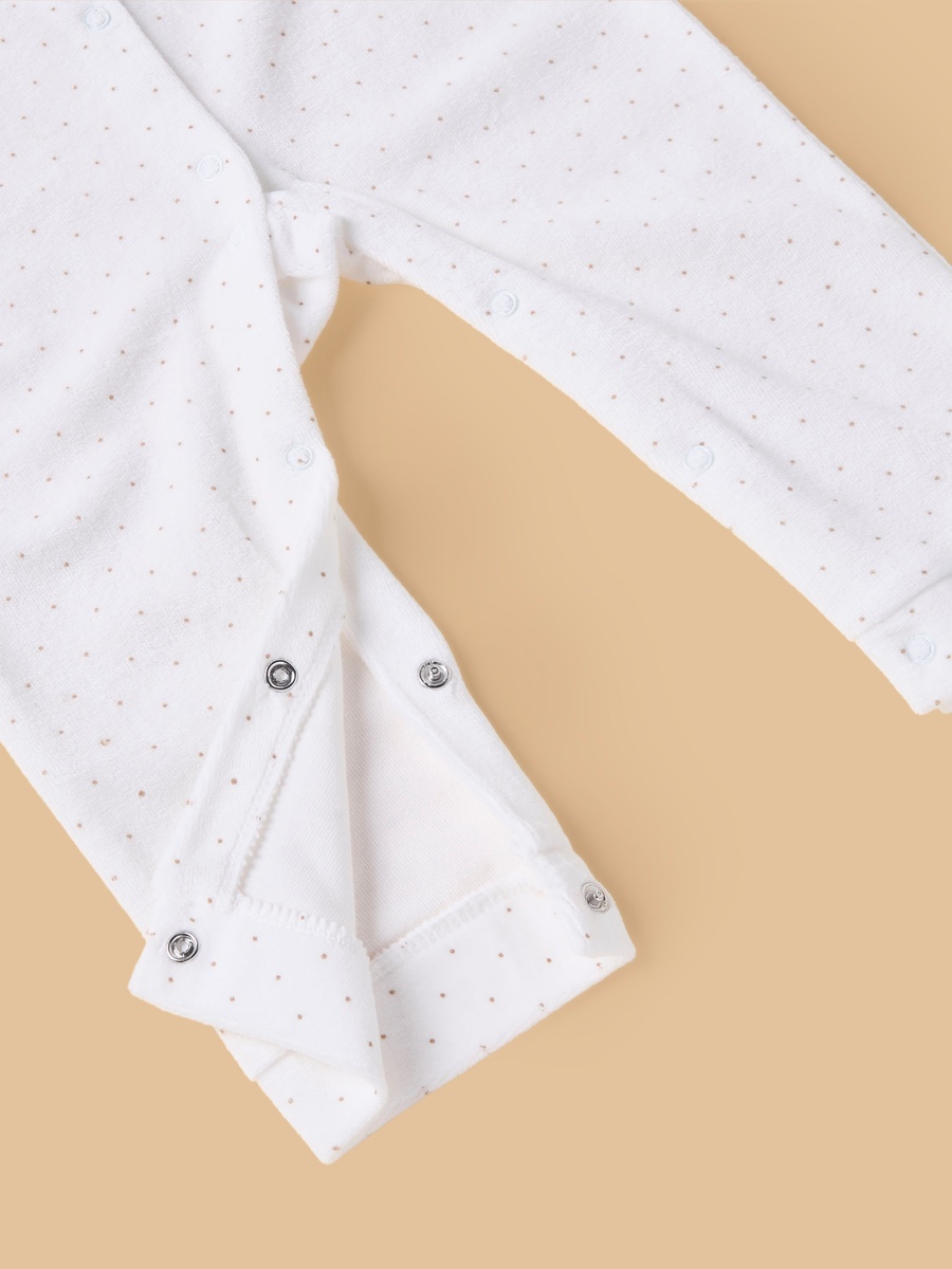 Bow Accent Velour Sleepsuit with Cap