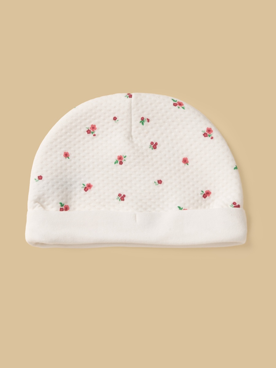 Floral Print Sleepsuit with Cap