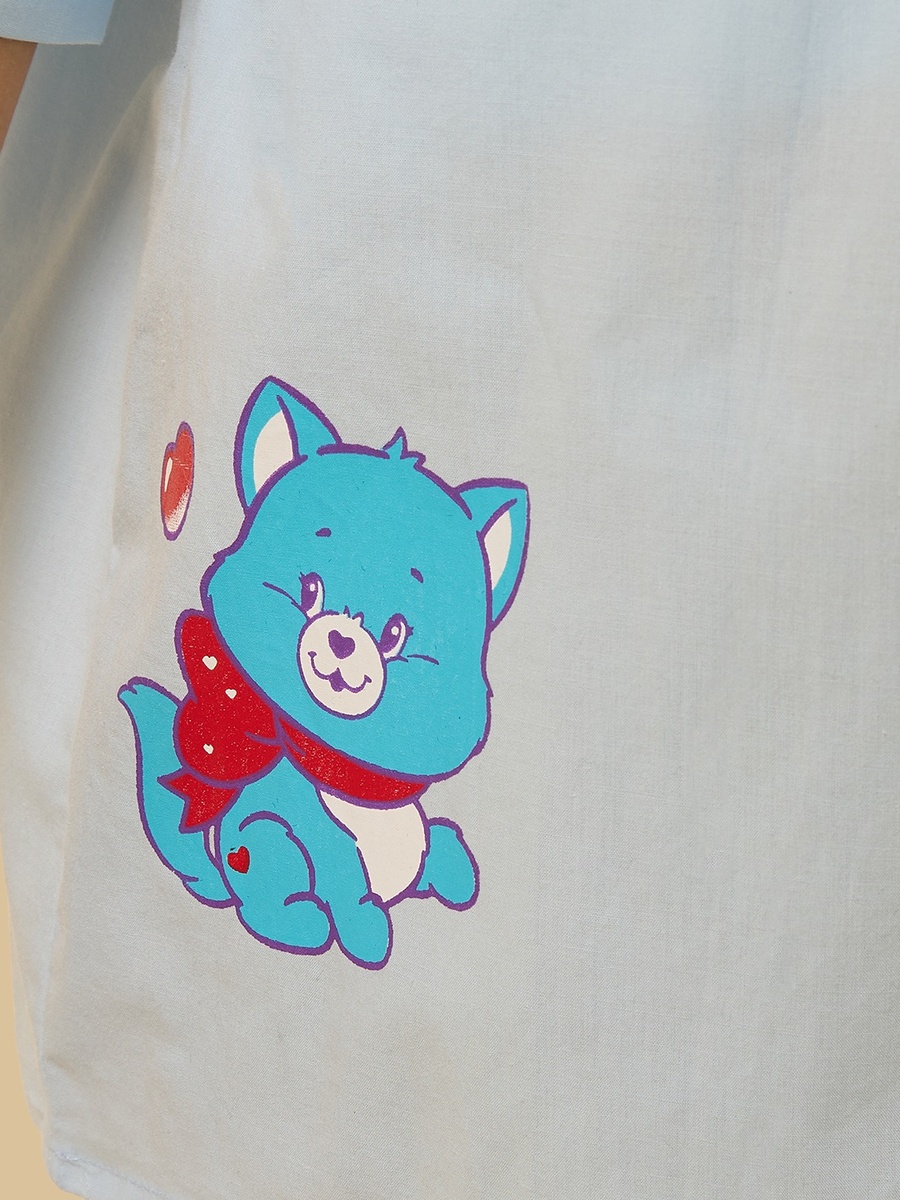 Care Bears Print Cotton Resort Shirt with Tank Top
