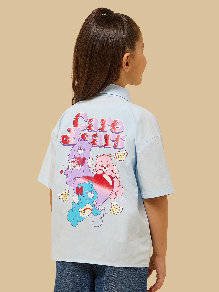 Care Bears Print Cotton Resort Shirt with Tank Top
