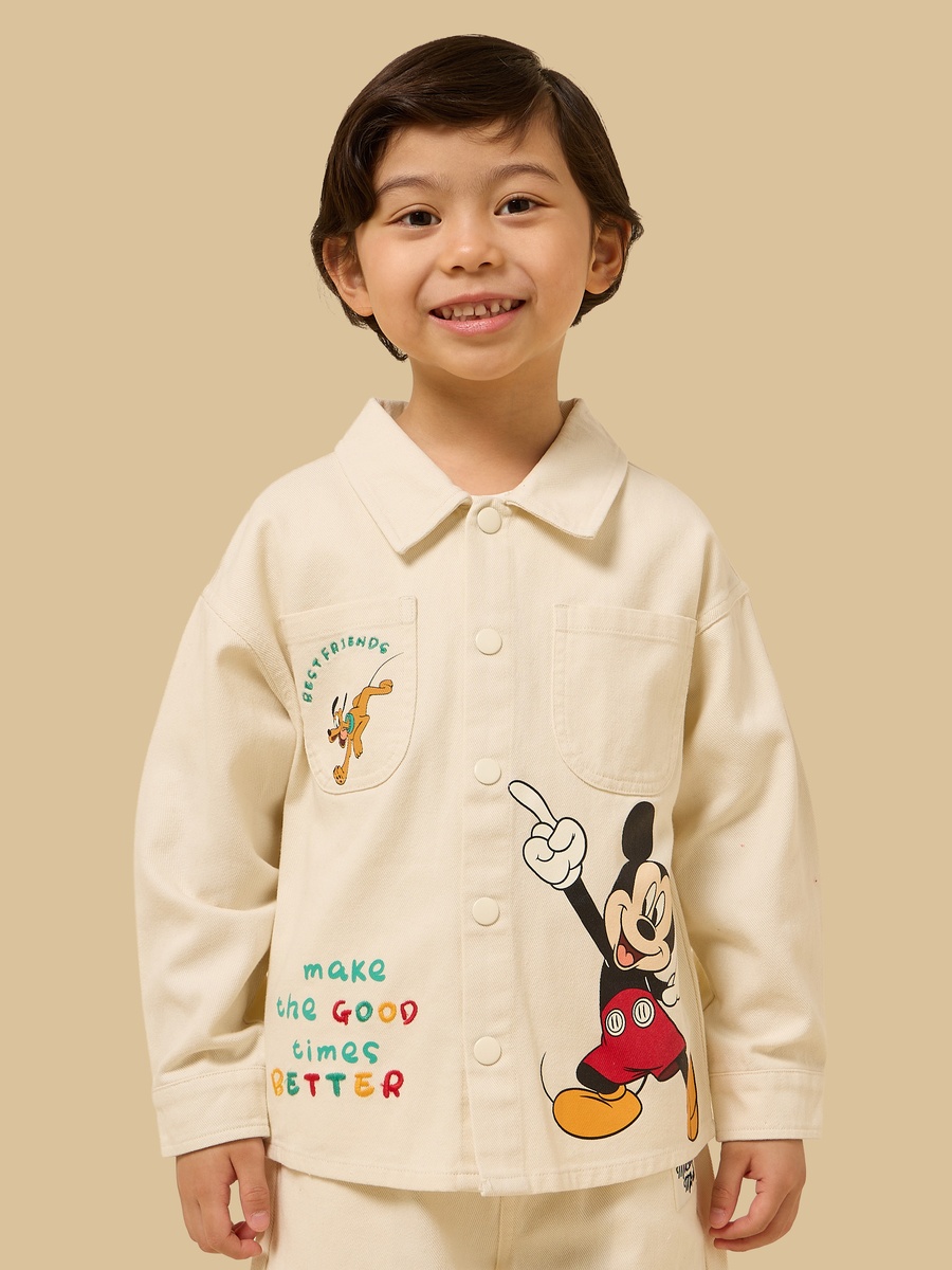 Mickey Mouse Print Twill Shacket