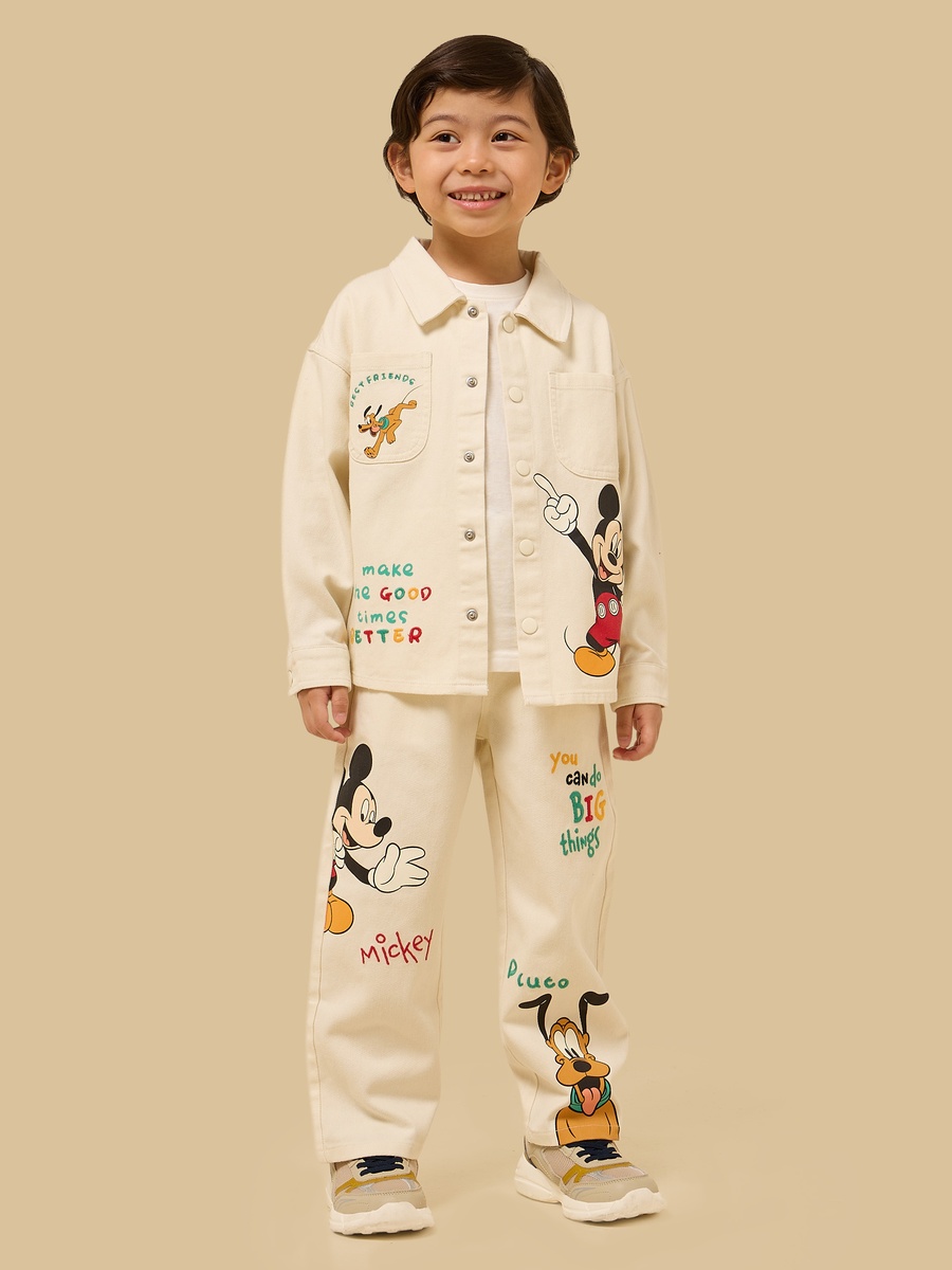 Mickey Mouse Print Twill Shacket