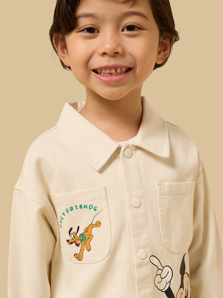 Mickey Mouse Print Twill Shacket