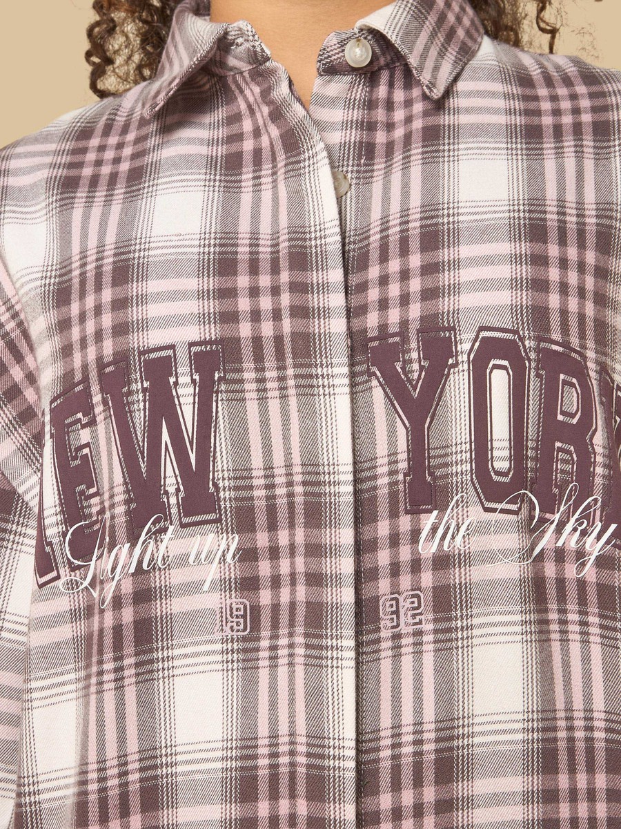 New York Checked Oversized Shirt