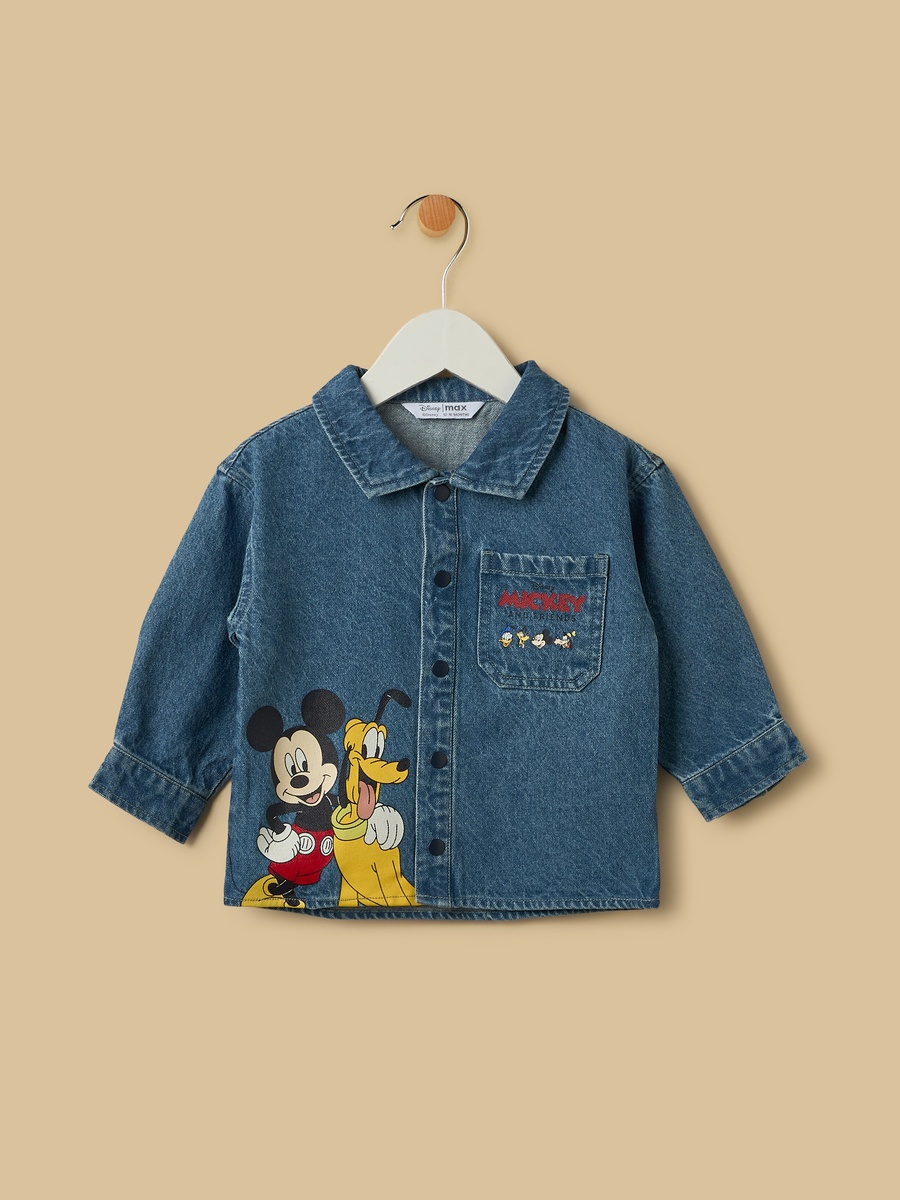 Mickey Mouse and Friends Print Denim Shirt