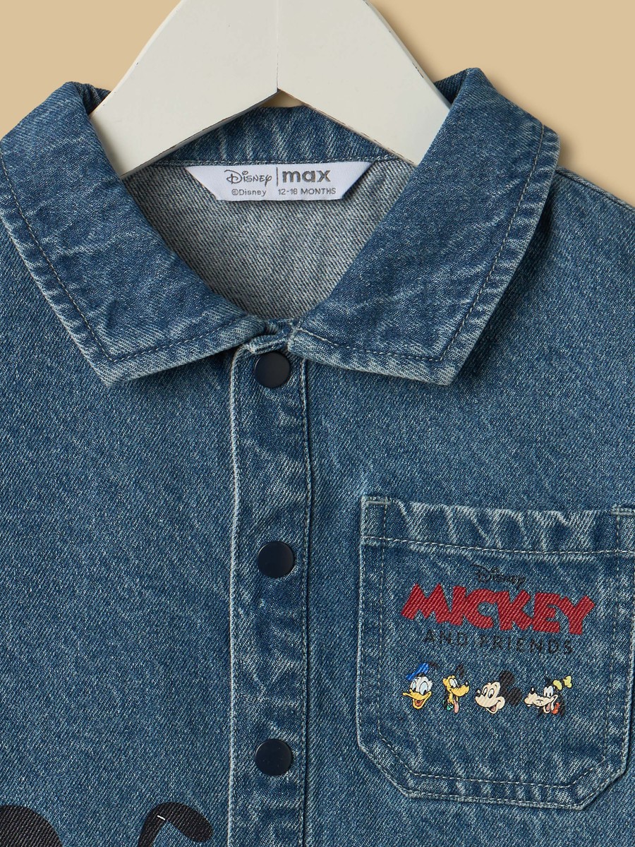 Mickey Mouse and Friends Print Denim Shirt