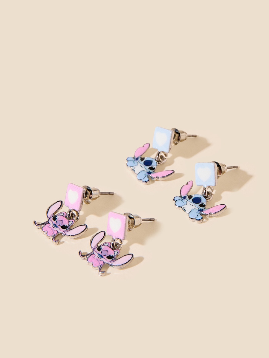Stitch and Angel Charm 5-Piece Jewellery Set