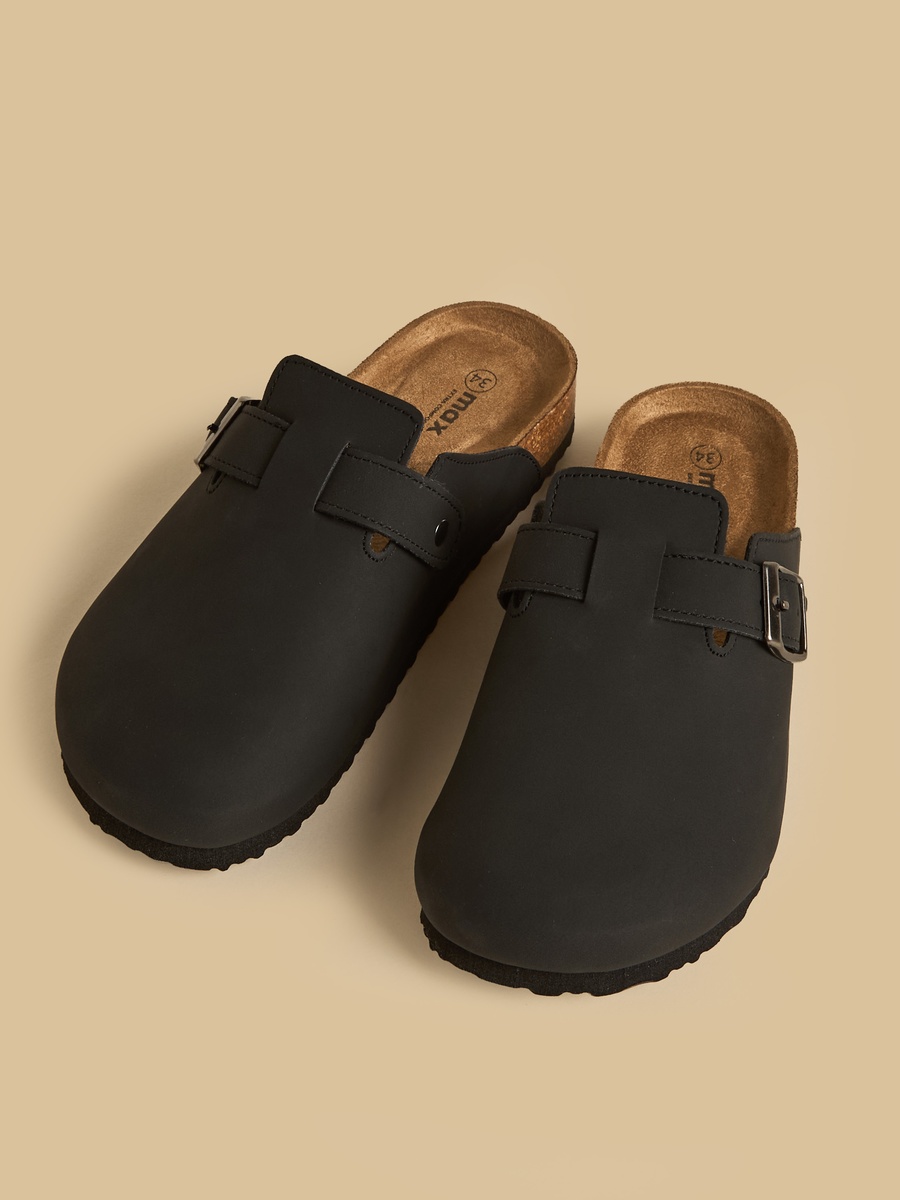 Buckle Accent Slip-On Sandals