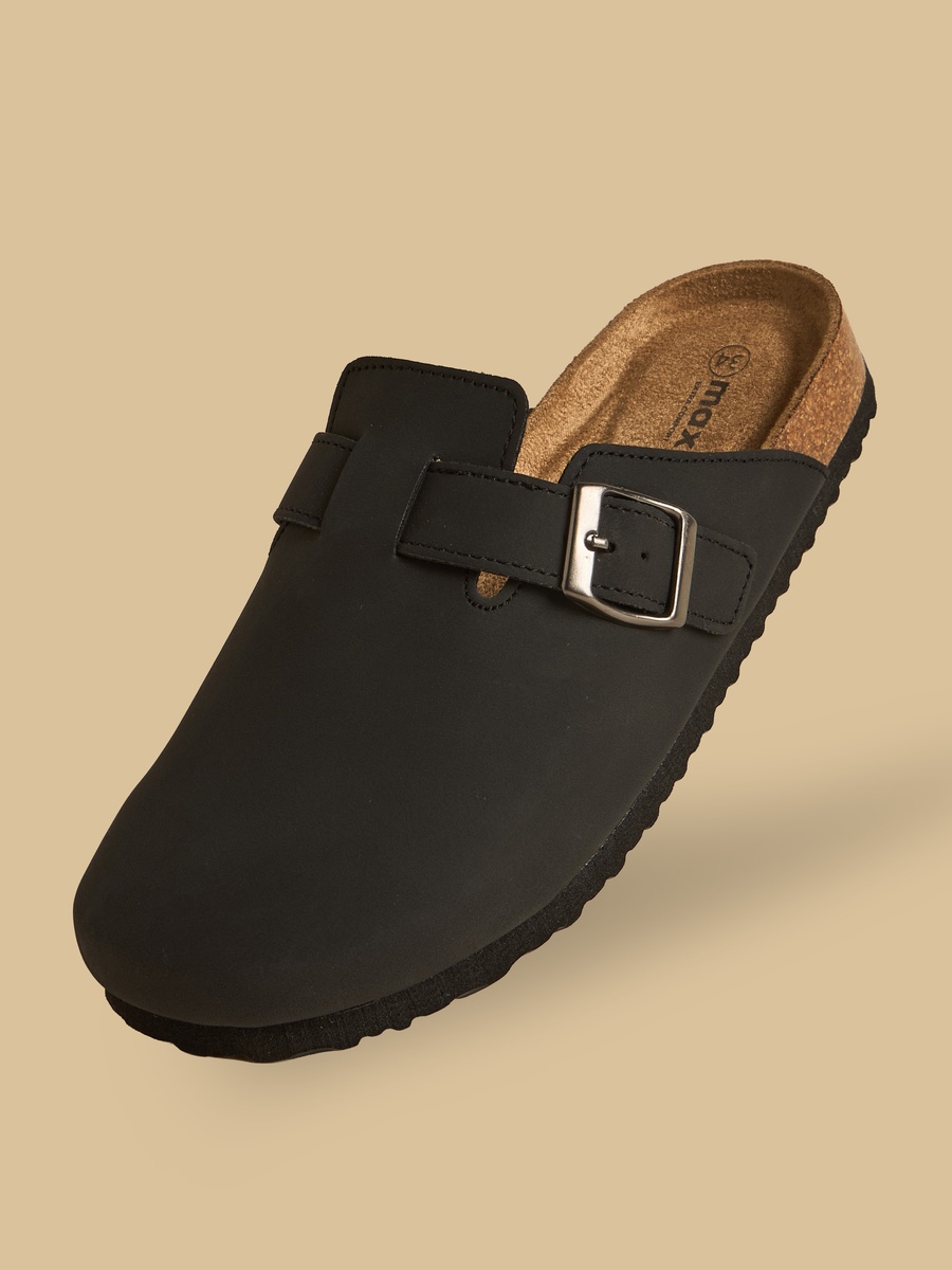 Buckle Accent Slip-On Sandals