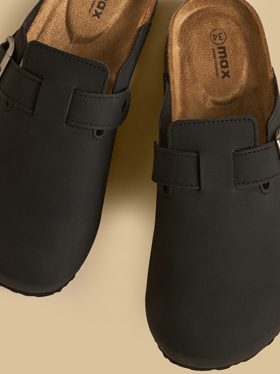 Buckle Accent Slip-On Sandals