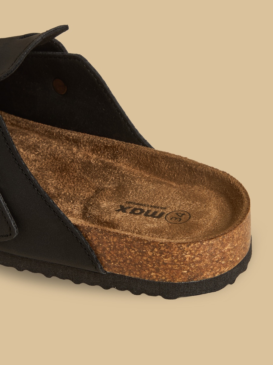 Buckle Accent Slip-On Sandals