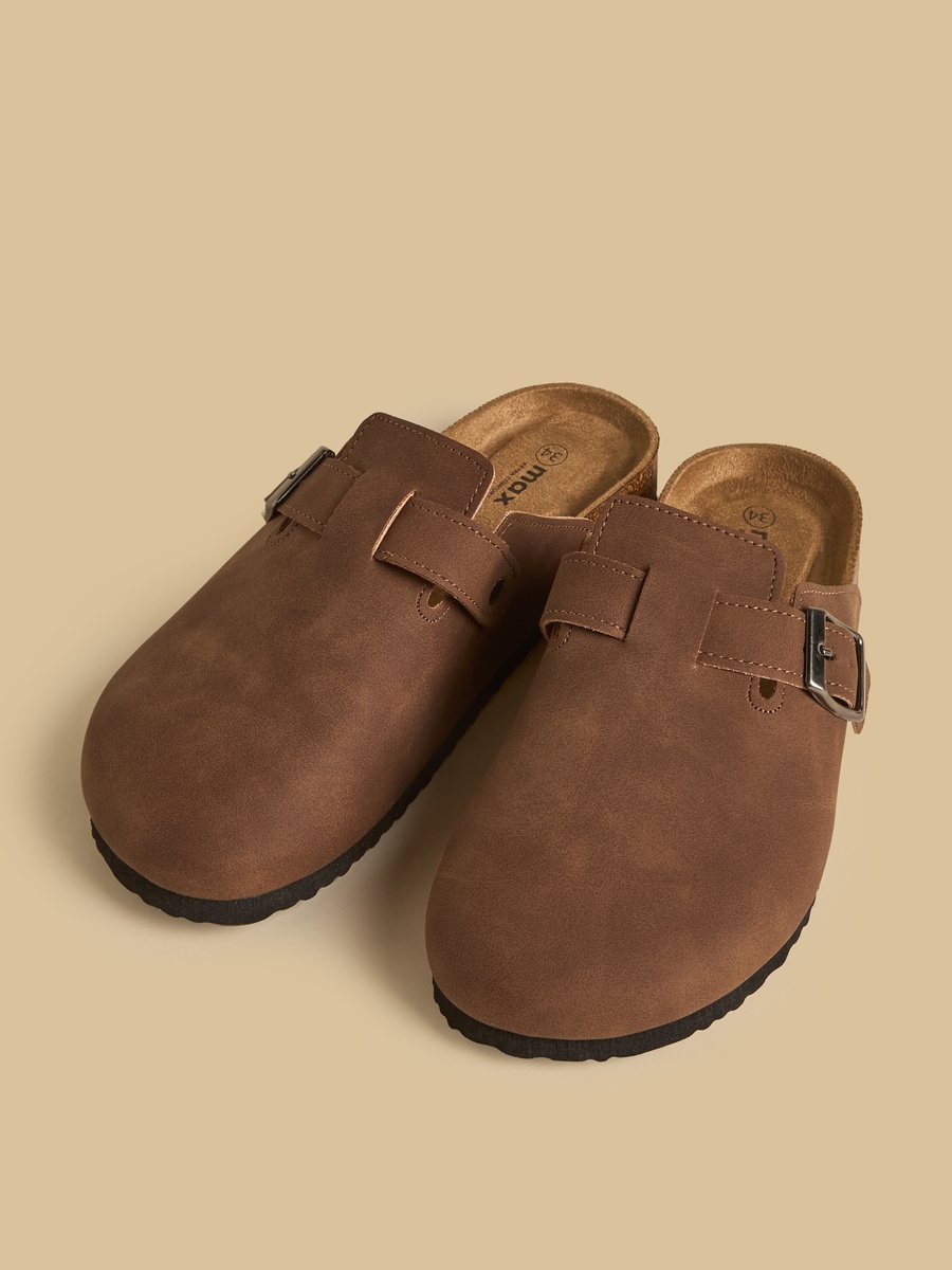 Buckle Accent Slip-On Sandals