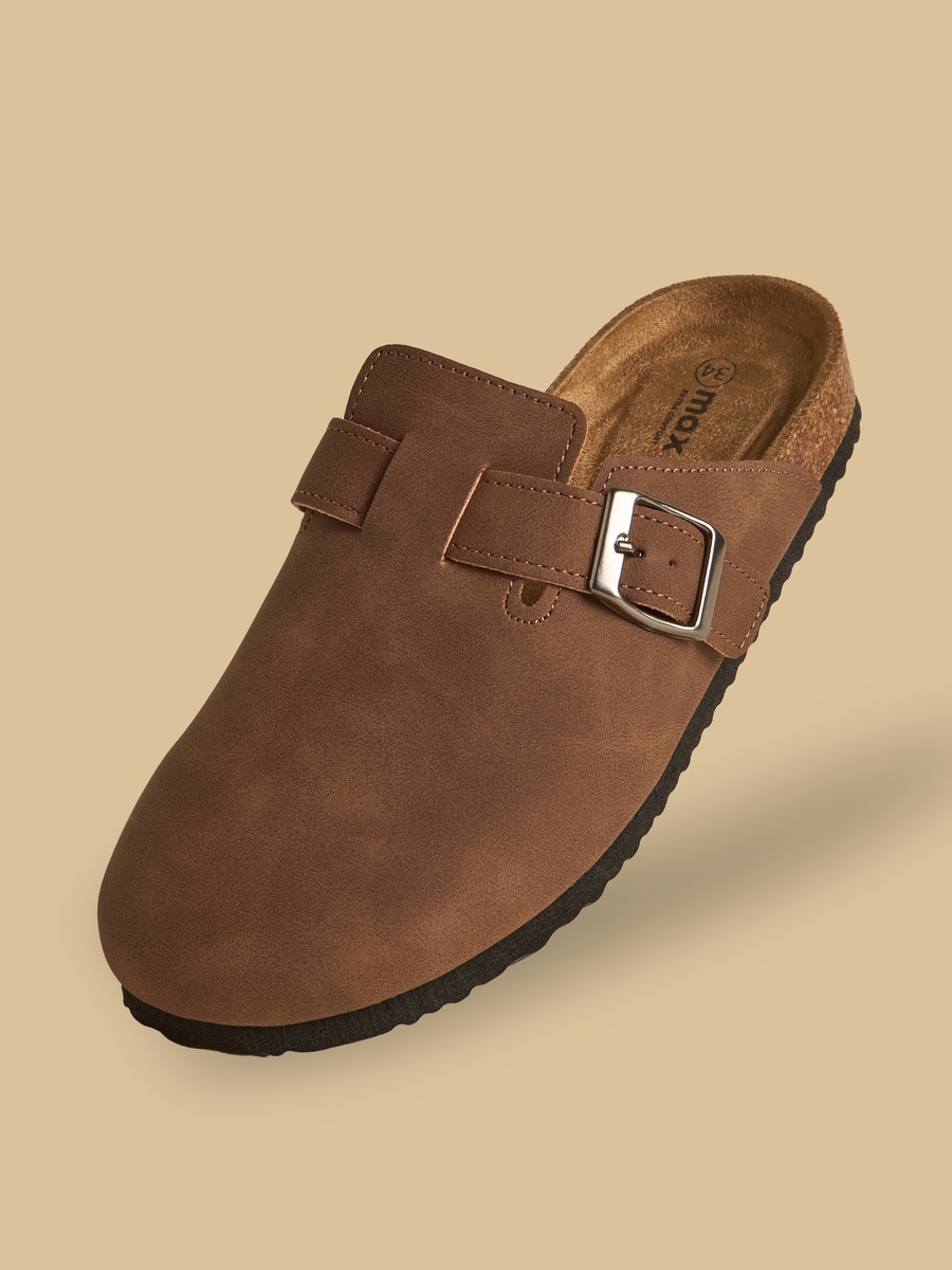 Buckle Accent Slip-On Sandals