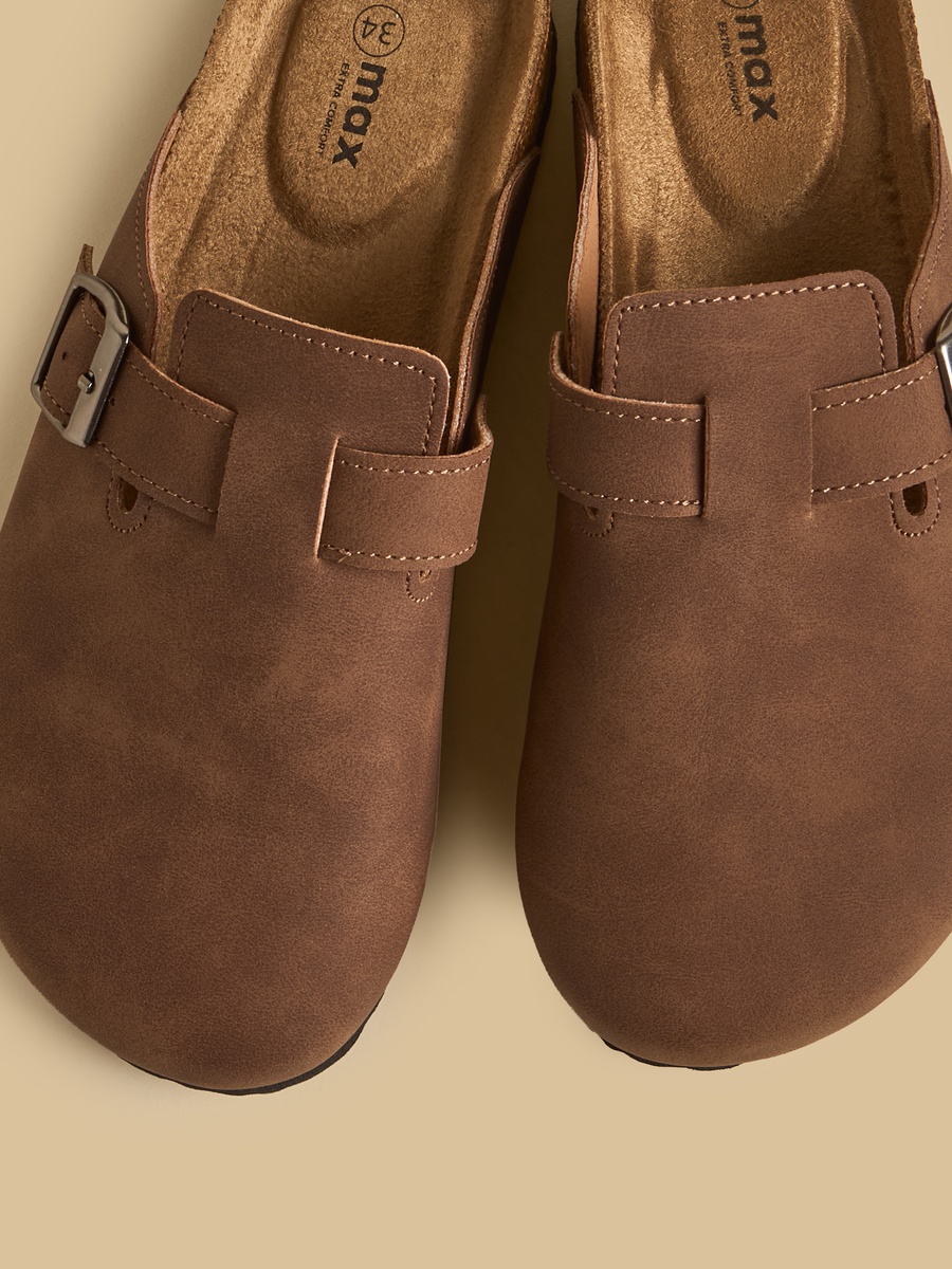 Buckle Accent Slip-On Sandals