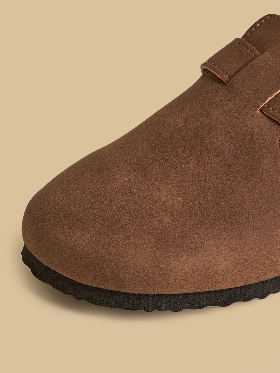 Buckle Accent Slip-On Sandals