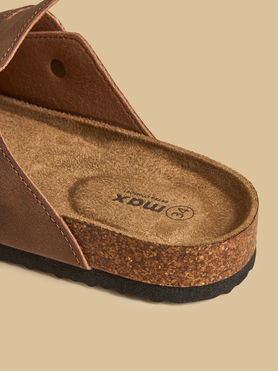 Buckle Accent Slip-On Sandals