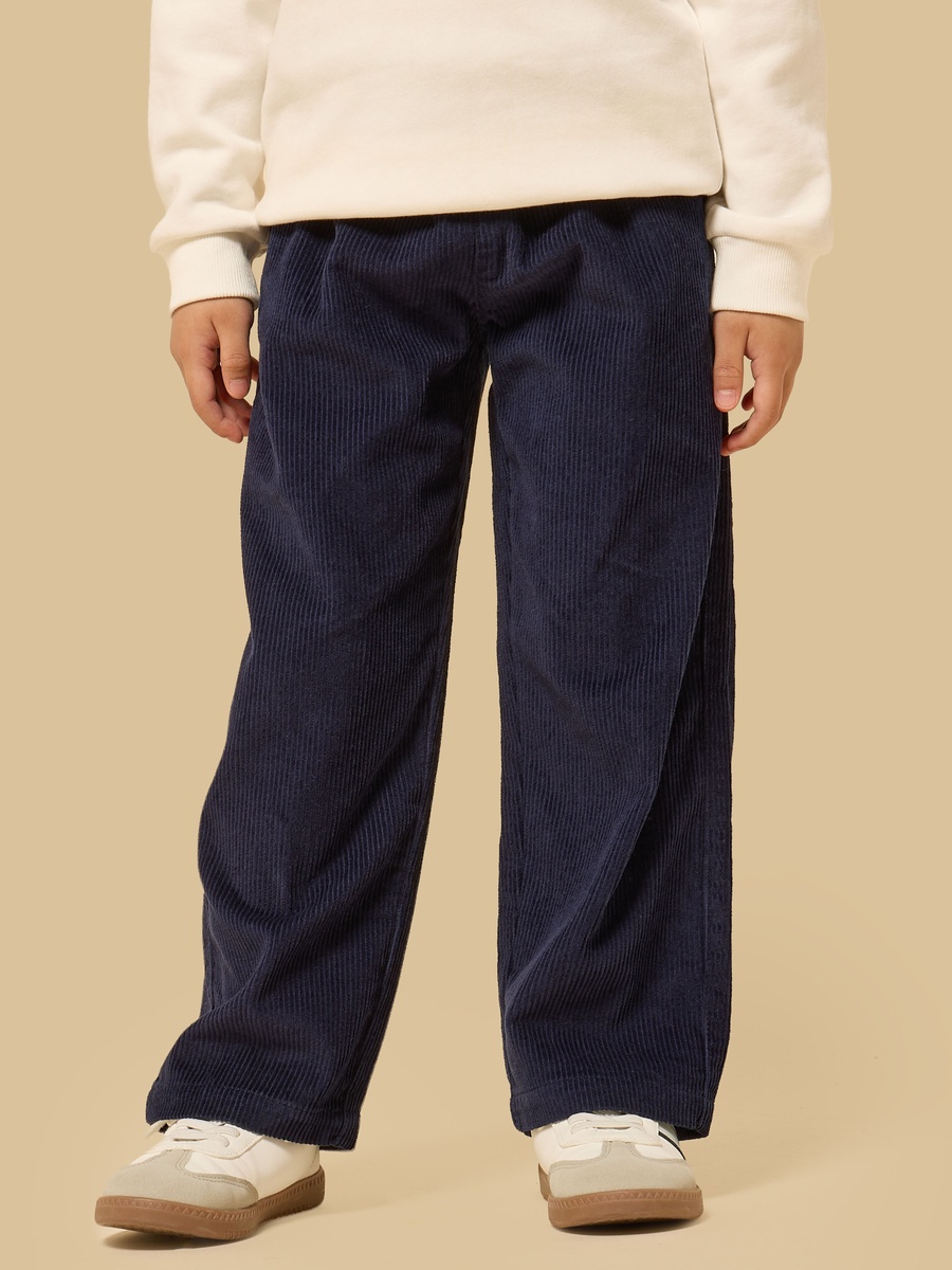 Textured Pull-On Cotton Pants