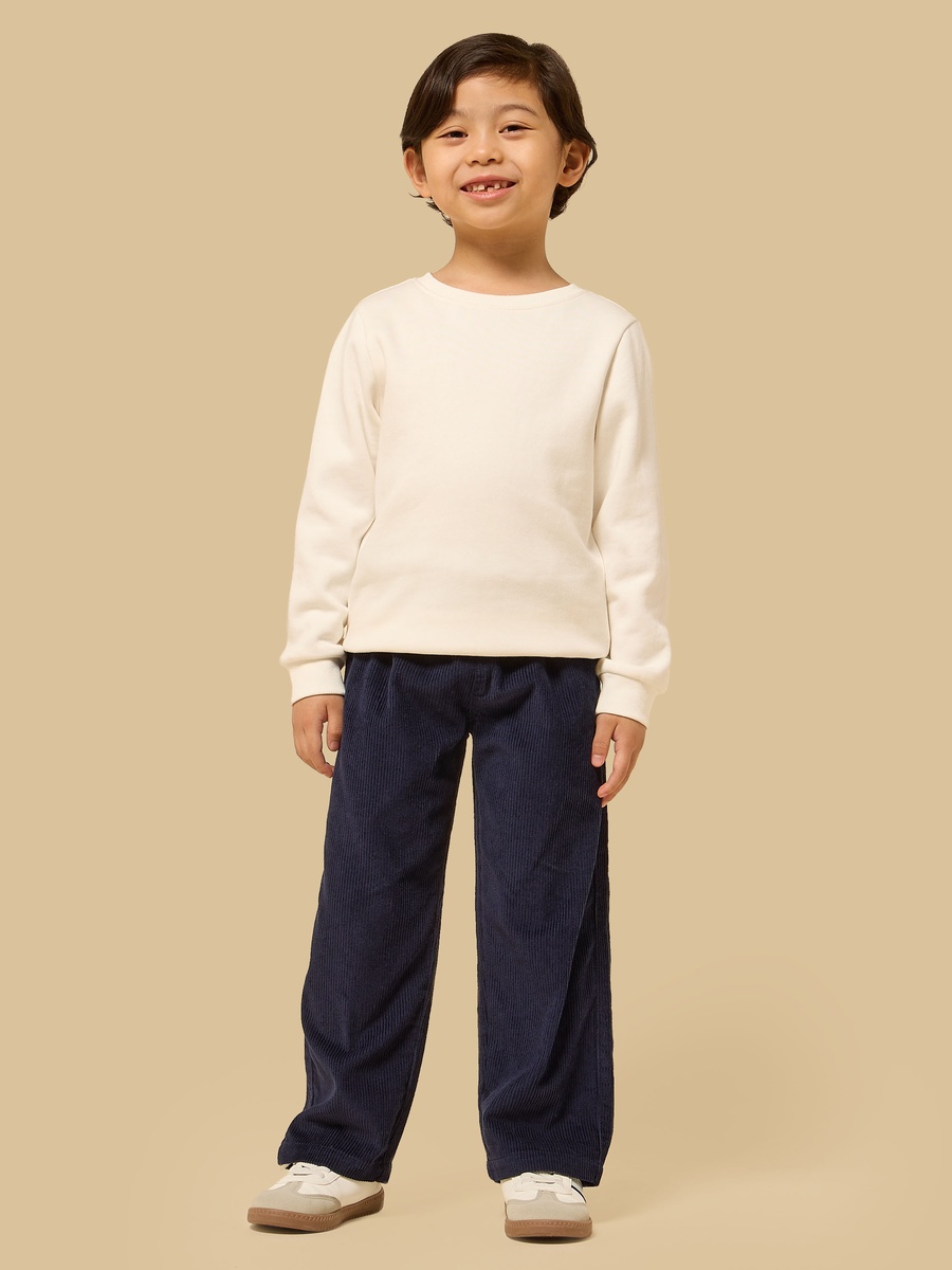 Textured Pull-On Cotton Pants