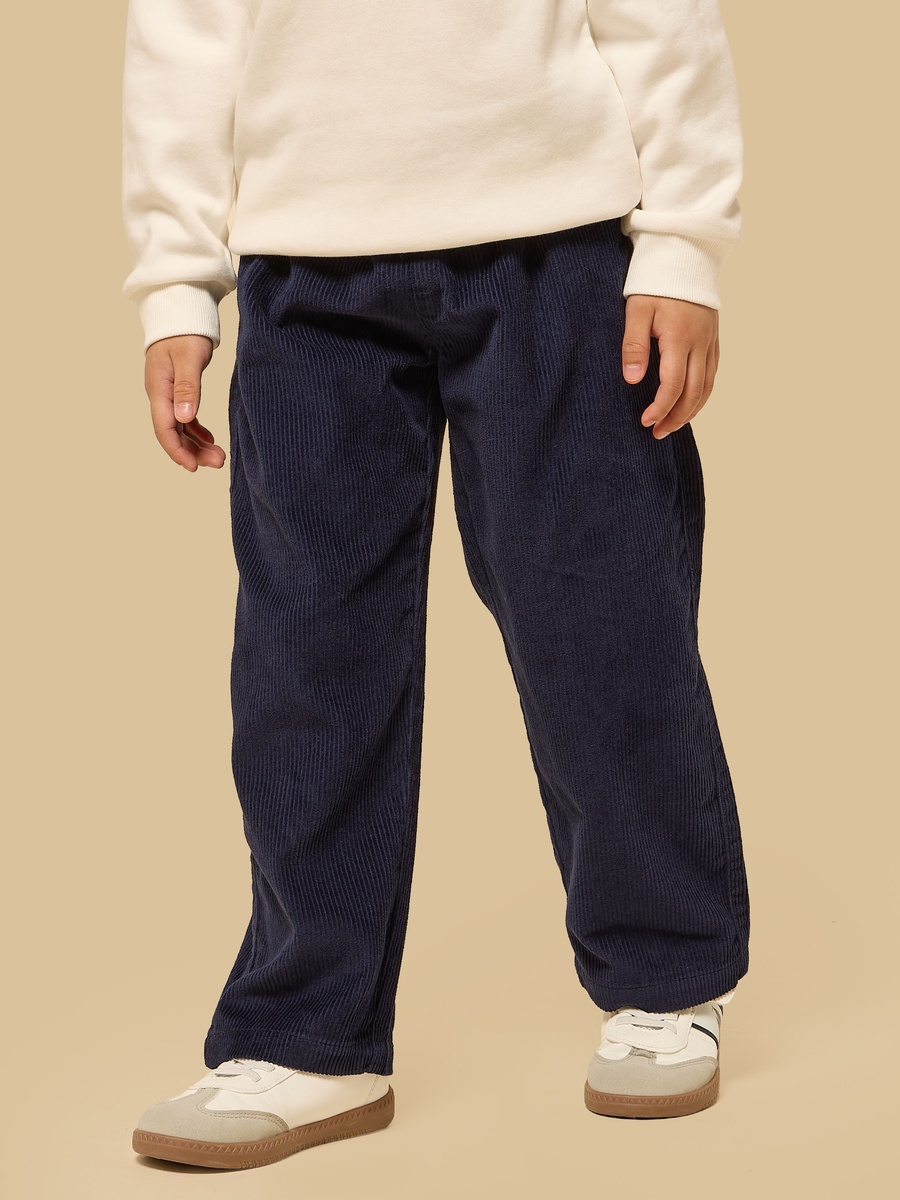 Textured Pull-On Cotton Pants