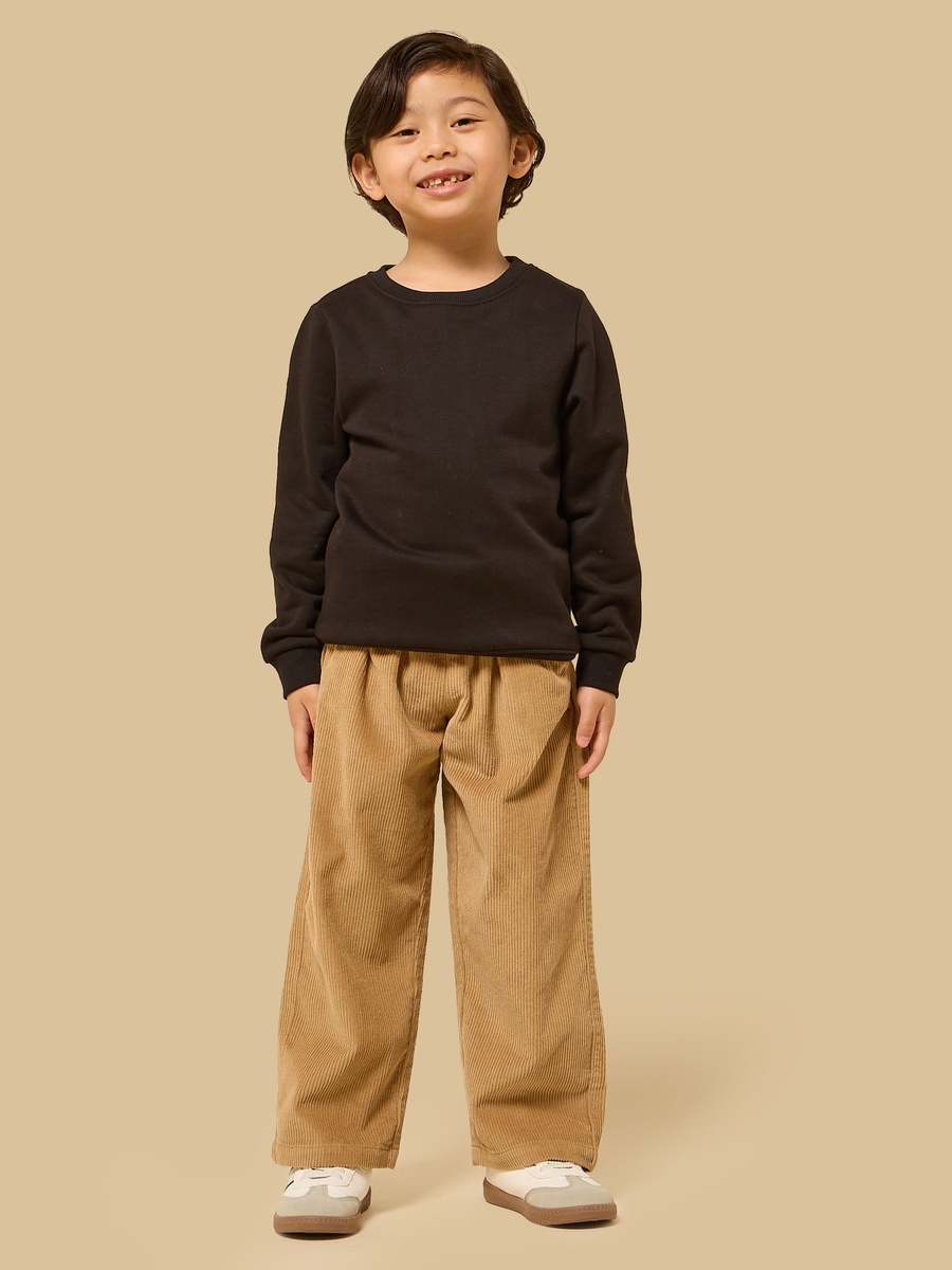 Textured Pull-On Cotton Pants