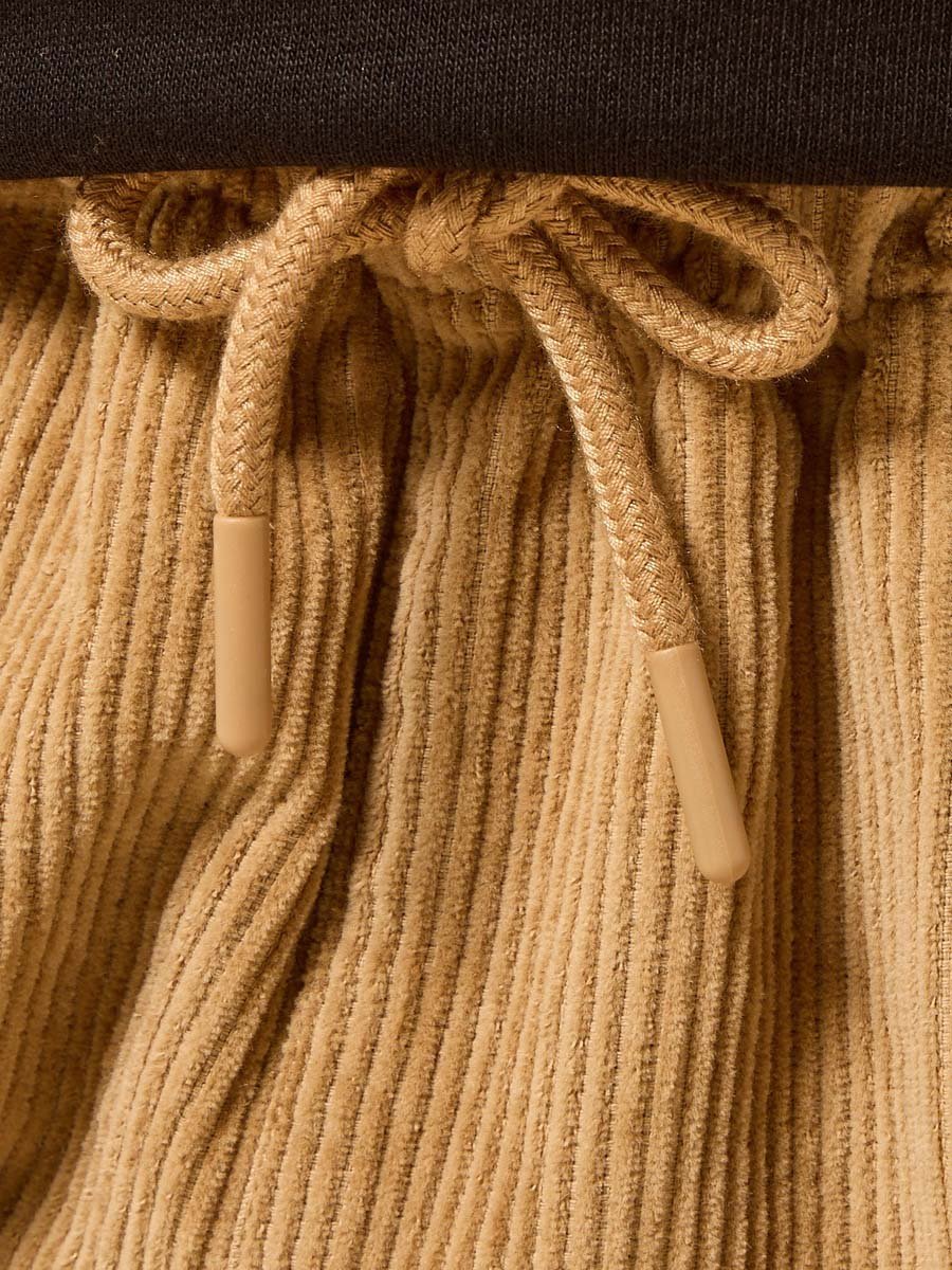 Textured Pull-On Cotton Pants
