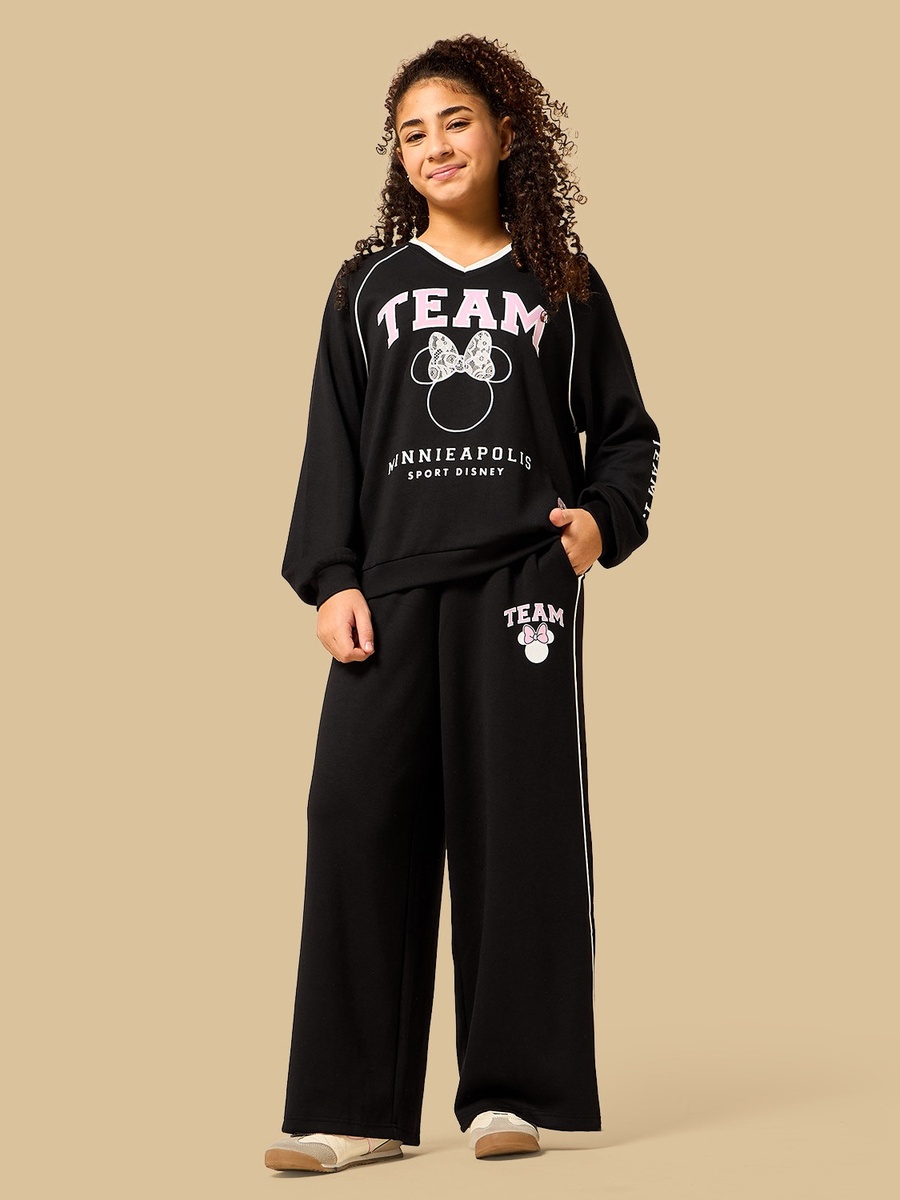 Minnie Mouse Print Wide Leg Pants