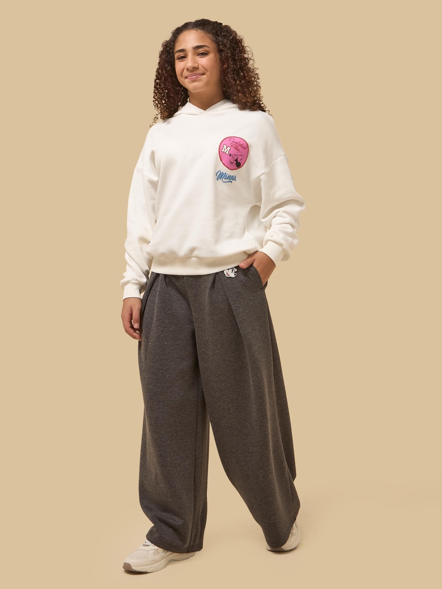 Pleated Wide Leg Pants with Minnie Mouse Keychain