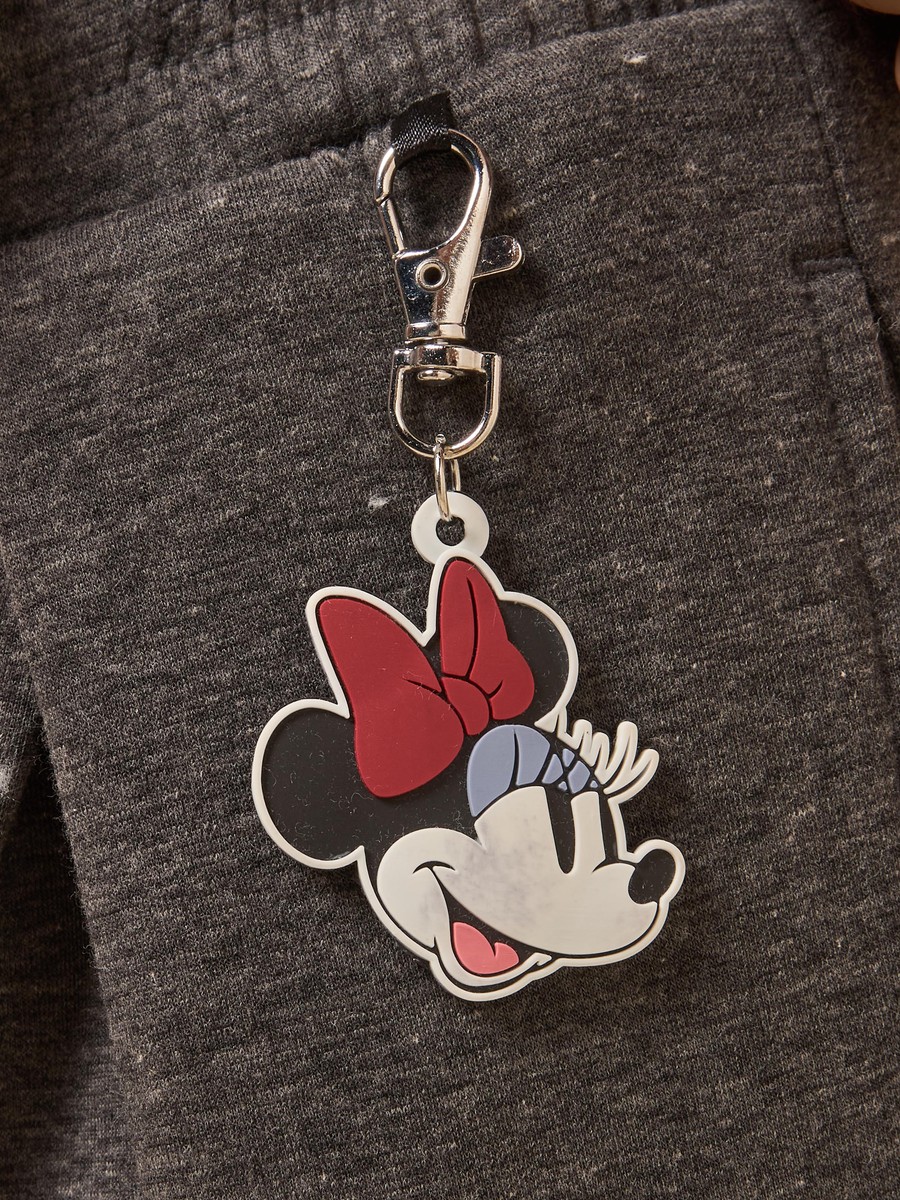 Pleated Wide Leg Pants with Minnie Mouse Keychain