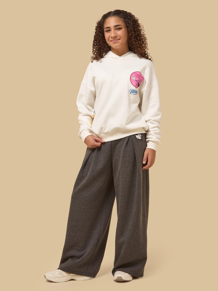 Pleated Wide Leg Pants with Minnie Mouse Keychain