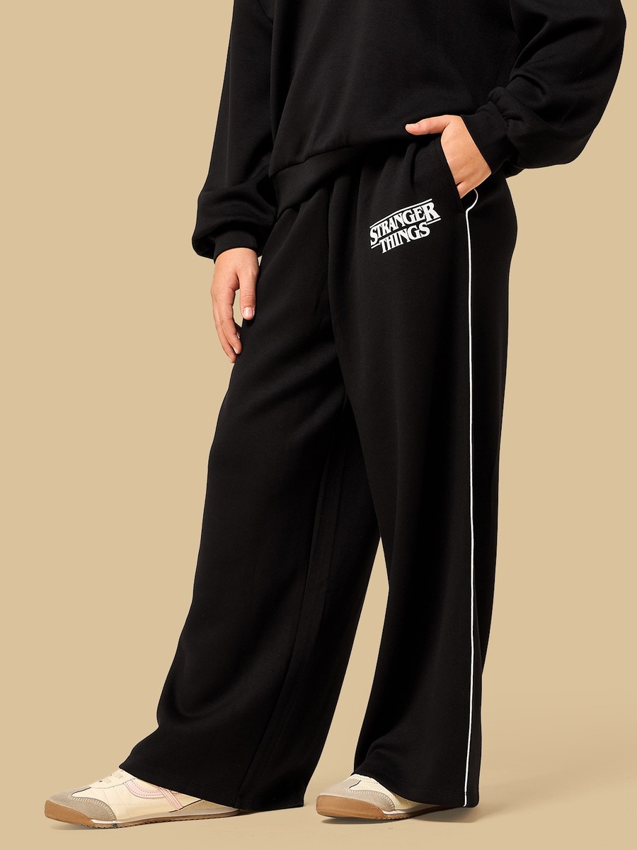 Stranger Things Print Wide Leg Pants