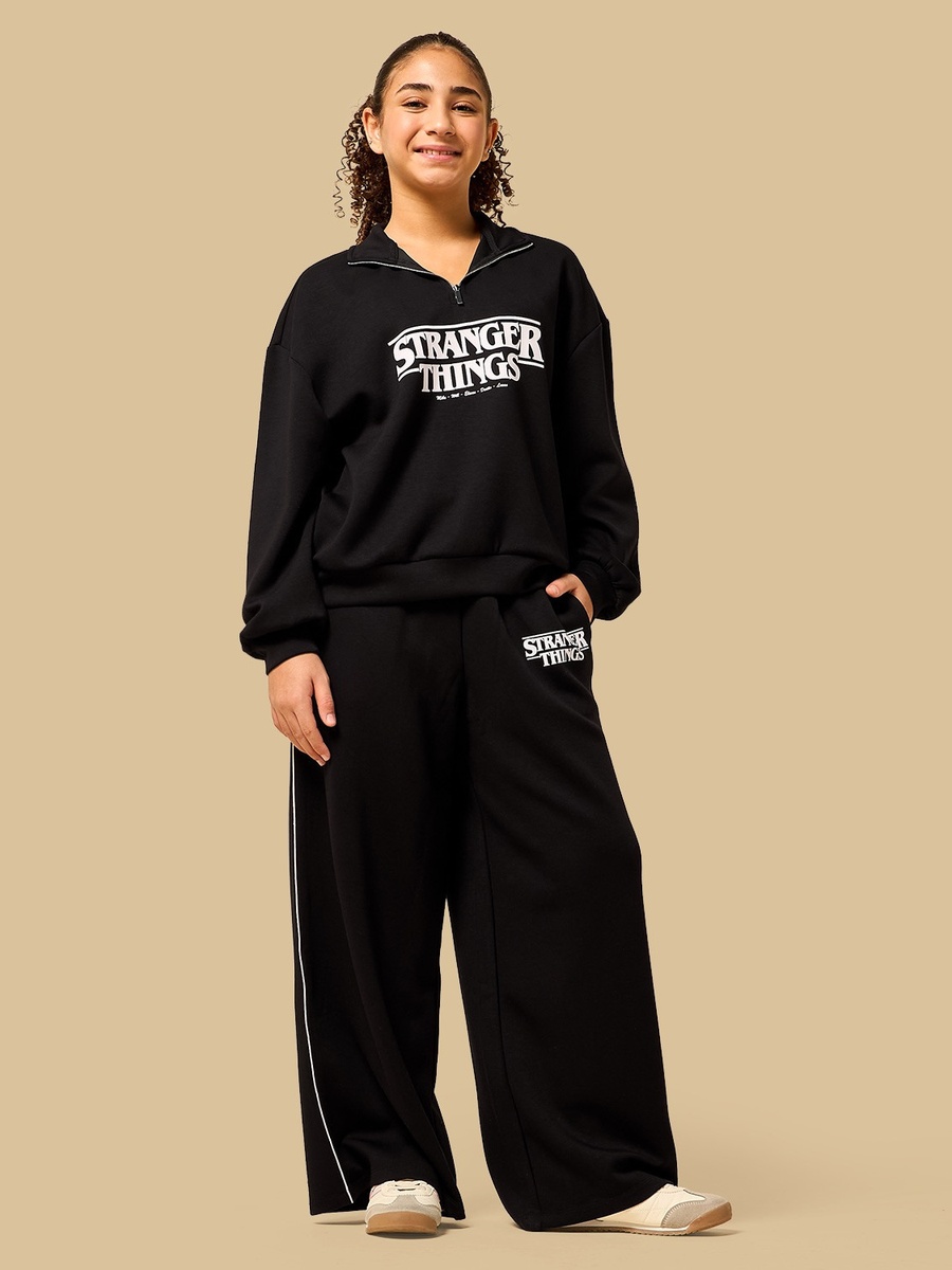 Stranger Things Print Wide Leg Pants